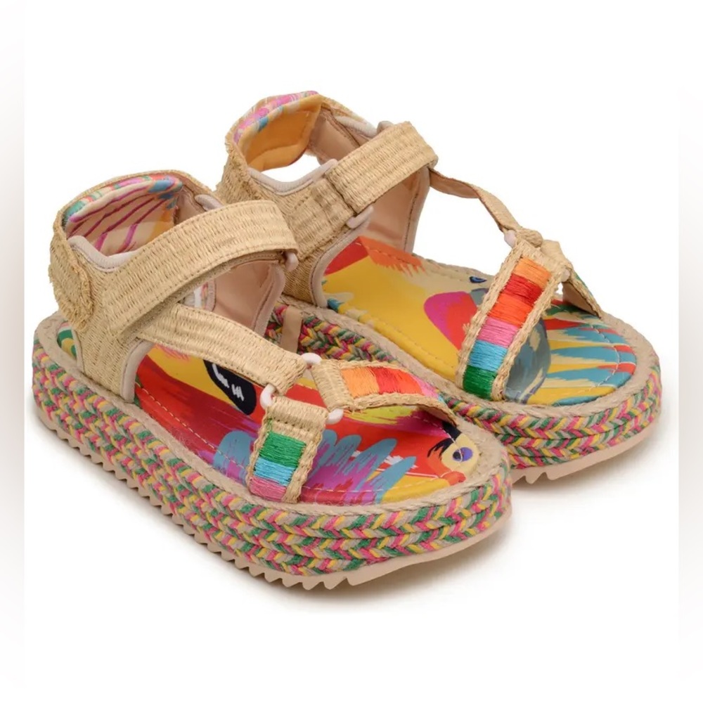 Farm Rio Sandals 7 Colorful Toucan